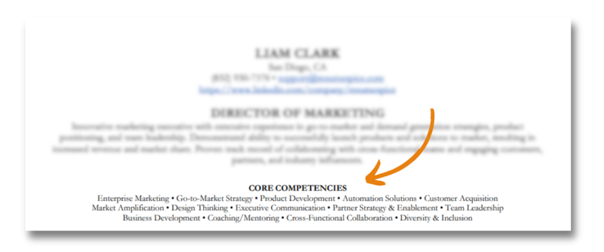 Showcasing Your Core Competencies on Your Resume