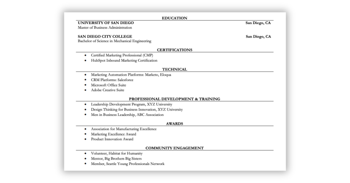 Writing Your Education, Certification, and Technical Skills Section on Your Resume