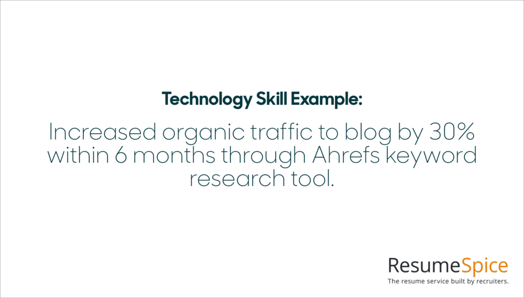 Technology - Resumespice Technology Skills